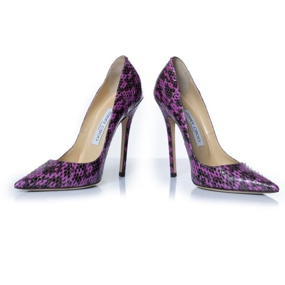 Jimmy Choo purple leather python pumps - Picture 6 of 7